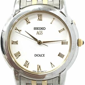 SEIKO セイコー DOLCE ドルチェ AGS 腕時計 4M21-0A10 自動巻き アナログ ラウンド ホワイト シルバー ウォッチ おしゃれ 動作確認済み