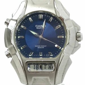 CASIO カシオ EDIFICE エディフィス 腕時計 EFA-100 クオーツ アナデジ ブルー シルバー 10気圧防水 蓄光 電池交換済み 動作確認済み