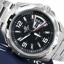 新品 CASIO カシオ EDIFICE エディフィス 腕時計 クオーツ EF-129D-1A ブラック アナログ カレンダー コレクション 箱付き 動作確認済 ._画像1