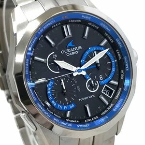 CASIO カシオ OCEANUS オシアナス マンタ 腕時計 OCW-S2400-1A 電波ソーラー タフソーラー チタン マルチバンド6 ブルー 動作確認済