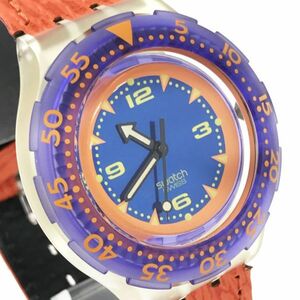 美品 Swatch スウォッチ SCUBA200 スクーバ Red Island 腕時計 SDK106 クオーツ オレンジ パープル コレクション コレクター おしゃれ 軽量