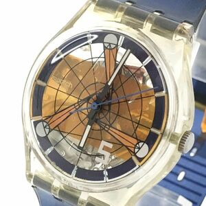 新品 Swatch スウォッチ The Fifth Element 腕時計 GK260 クオーツ コレクション コレクター スケルトン ブルー ネイビー 電池交換済