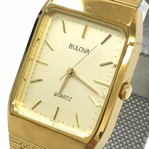 BULOVA ブローバ 腕時計 クオーツ アナログ スクエア レクタンギュラー ゴールド ウォッチ コレクション ステンレススチール シンプル