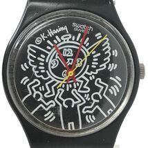 Swatch スウォッチ Keith Haring キースヘリング 腕時計 クオーツ コレクション コレクター おしゃれ 個性的 ブラック イラスト 動作確認済_画像1