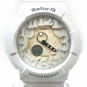 美品 CASIO カシオ BABY-G ベビージー 腕時計 クオーツ BGA-131 アナデジ デジアナ ホワイト 白 可愛い シンプル 電池交換済み 動作確認済