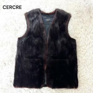 【美品】高級毛皮 リアルファー　CERCRE　セクレ ミンク ファーベスト ダークブラウン