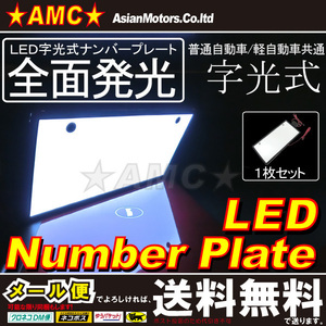 LED 字光式 ナンバープレート 1枚組 全面発光 12V 汎用 送料無料 LEP-JK01W-1P A1165B