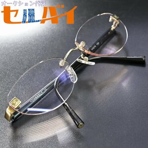 本物 超美品 シャネル K14ホワイトゴールド CCツーポイント フレーム 54□18 130 アイウェア 眼鏡 サングラス 老眼鏡 CHANEL