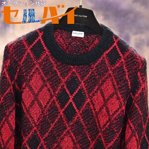  genuine article super-beauty goods sun rolan Paris ultimate rare top class Italy made mo hair . crew neck knitted sweater men's M long sleeve tops domestic ke ring regular goods 