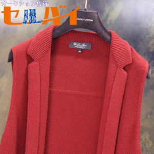 本物 新品 ロロピアーナ 最高級ベビーカシミヤ100% ロングジレ サイズ38 ノースリーブ ベストコート LORO PIANA BABY CASHMERE