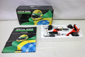 【中古品】※カビあり L.A.N.G ミニカー1/18スケール 540 911801 McLaren MP 4/6 Ayrton Senna（13223122220623KMH）