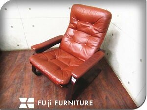 ■FUJI Furniture/フジファニチア■高級■IDC大塚家具■本革■北欧スタイル■1人掛けリクライニングソファ■20万■smm8768k