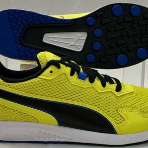 送料無料 プーマ PUMA プーマ スピードモンスターPL イエロー/ブラック 23cm 軽量 ランニング トレーニング ジュニア ひも靴 スニーカーの画像2