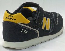 送料無料 new balance ニューバランス YV373 DA2 ブラックデニム/イエロー 20.5cm キッズ クラシックスタイル ジュニア スニーカー_画像3