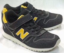 送料無料 new balance ニューバランス YV373 DA2 ブラックデニム/イエロー 23cm キッズ クラシックスタイル ジュニア スニーカー_画像1