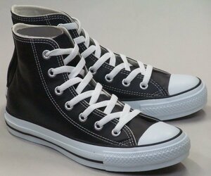 送料無料 コンバース レザー オールスター ハイカット ブラック 28.0cm CONVERSE LEA ALL STAR HI 本革 スニーカー