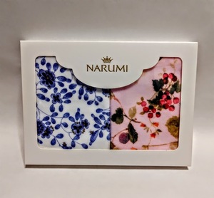 NARUMI タオルハンカチ 2枚セット　ギフトボックス入り　プレゼント　ご挨拶に　高級感　上品　愛らしい　エフエムジー＆ミッション