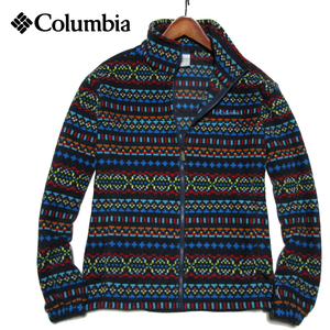 【コロンビア】 ノルディック柄　フリースジップジャケット　ネイビー系マルチ　サイズM　防寒　アウトドア　Columbia
