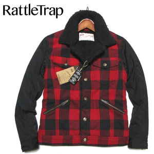 新品 【RATTLE TRAP】 定価2.4万　バッファローチェック　ランチジャケット　サイズM　裏ボア　ラトルトラップ　メンズビギ　