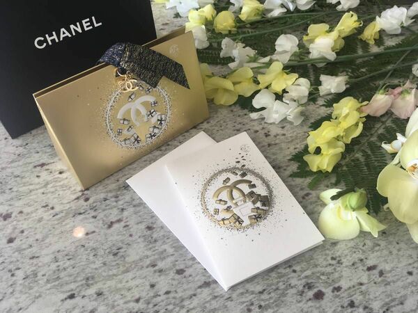 ★CHANEL★コスメパッケージショッパー箱ゴールド★ギフトラッピング・リング付き★送料込み