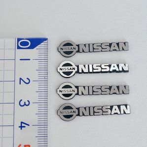 日産 アルミ製ミニエンブレム 4個セット アルミ製 両面テープ エンブレム ステッカー NISSAN