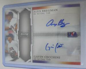 【MLB】(5) Alex Bregman / G.Cecchini 2011 Bowman Sterling USA Dual Auto /299　直筆サイン　299枚限定　アレックス・ブレグマン