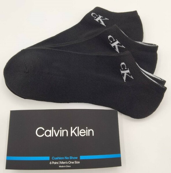 Calvin Klein(カルバンクライン) メンズソックス 3足セット ブラック くるぶしソックス CVM221NS03