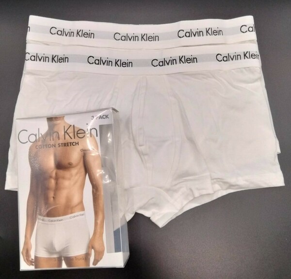 【Mサイズ】Calvin Klein(カルバンクライン) ローライズボクサーパンツ ホワイト Mサイズ 2枚セット コットンストレッチ U2664