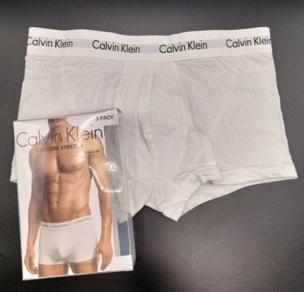【Mサイズ】Calvin Klein(カルバンクライン) ローライズボクサーパンツ ホワイト Mサイズ 1枚 コットンストレッチ U2664