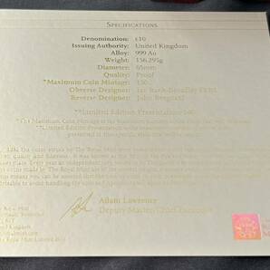 【金156g】 2013 イギリス ジョージ王子洗礼記念５ozプルーフ金貨 美品 エリザベス ウナとライオン ヴィクトリア銀貨コインではないの画像9