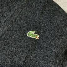 美品 80‘s CHEMISE LACOSTE フレンチタイプ ラコステ ウールニット カーディガン メンズ サイズ3 S ダークグレー ビンテージ セーター_画像3