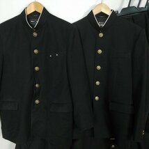 メンズ 学ラン 学生服 詰襟 ラウンドカラー 学生ズボン カンコー 富士ヨット 無地 黒 1円 中古 制服 学生服 セット 詰合わせ 39CS-232 DF_画像2