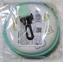 非売品★すみっコぐらし　丸型カラビナ付きポーチ 緑 とかげ とんかつ ねこ ぺんぎん？ しろくま えびふらいのしっぽ たぴおか_画像2