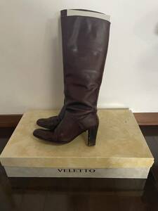 VELETTO　ロングブーツ レザー 色ブラウン 茶　サイズ36　65014　スペイン製　ベレット　トゥモローランドで購入 定形外発送