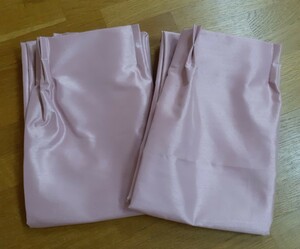 新品 遮光プリントカーテン １００X１７８cm ２枚組 ピンク系　コーティング素材
