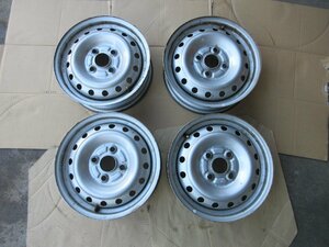 7801mi6013×4.00B 100×4 hole +40 Daihatsu original iron wheel 4ps.@ silver stamp D Daihatsu light car .[ Honshu Shikoku Kyushu free shipping ]