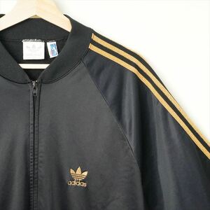 80S90S Vintage Adidas Adidas ATP Jersey Crack Jacket Black Gold Lame l