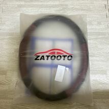 ZATOOTO ハンドルカバー 軽自動車用 sサイズ ステアリングカバー 3Dグリップ滑り止め 手触りよし アクセサリー レザー ワインレッド _画像9