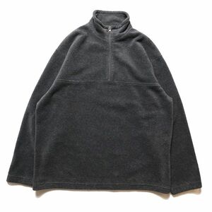 90's 00's Jクルー ハーフジップ フリースジャケット (L) 灰 無地 90年代 00年代 旧タグ オールド J.CREW