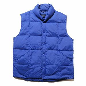 00's Ran z end nylon down vest blue (L) blue Goose down 00 period old tag Old outdoor LANDS'END