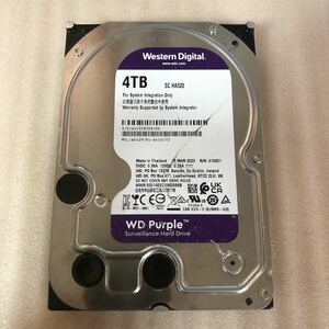 【動作品】Western Digital HDD SATA 4TB purple SC HA520 ★時間0/回数3★ 2023年製 中古 送料無料 01111913