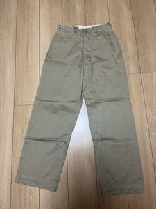  the US armed forces the truth thing 1956 year made chino pants W29L29 Vintage cotton 100% beige military beautiful goods Army chino