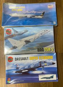 未開封・未組立　プラモデル　その18　AIRFIX・BAC TSR-2/DASSAULTなど　3箱　検：軍用機　旅客機　戦闘機　飛行機　航空機　ヘリコプター