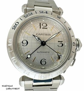 [ Cartier Cartier* Pacha C Meridian GMT]W31029M7 wristwatch self-winding watch men's lady's silver face [ exterior polishing up *A rank ]