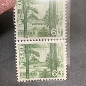 新動植物国宝1966年シリーズ 延暦寺根本中堂 60円×2枚 額面120円 同封可能 ア138