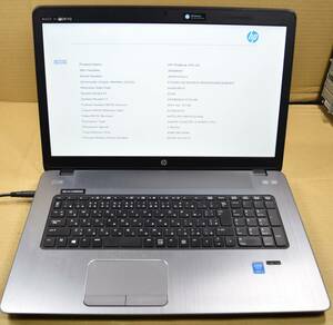 ジャンク HP Pro Book 470 G7 CPU:i3-4030U メモリー:4GB HDD:無し ノートパソコン 