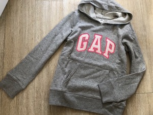 * new goods Gap Kids Gap Logo with a hood . sweatshirt 140* gray 