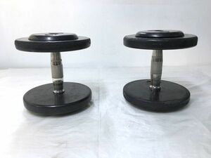 ◆引取推奨(大阪)◆gym80 12.5kg ダンベル 2個セット エクササイズ用品 (一個約寸W225xH210xD210mm/総量約45kg) 現状品