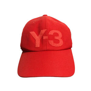 Y-3 ワイスリー LOGO CAP ロゴ キャップ 刺繍 ONE SIZE 赤 ヨウジヤマモト 帽子 CA1