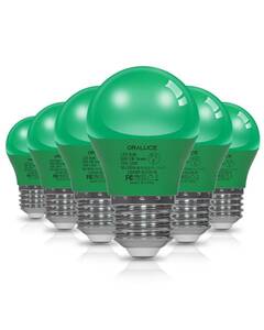 ＊ORALUCE グリーン LED電球 カラー電球 E26口金 40W相当 5W 450lm 220度広配光 高演色 装飾電球 非調光 小型電球 PSE認証済み 6個パック